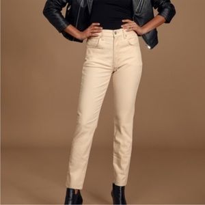 Free People Velvet Skinny Jeans in Ivory size 25